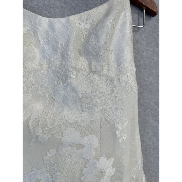 Galina Ivory Lace Wedding Dress KP3766 Bridal Gown Spaghetti Strap Boho Sz 4 - Picture 10 of 16
